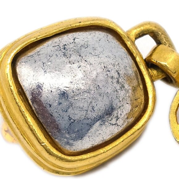 Chanel Dangle Earrings Clip-On Gold Silver 97A 144335 - Picture 3 of 4